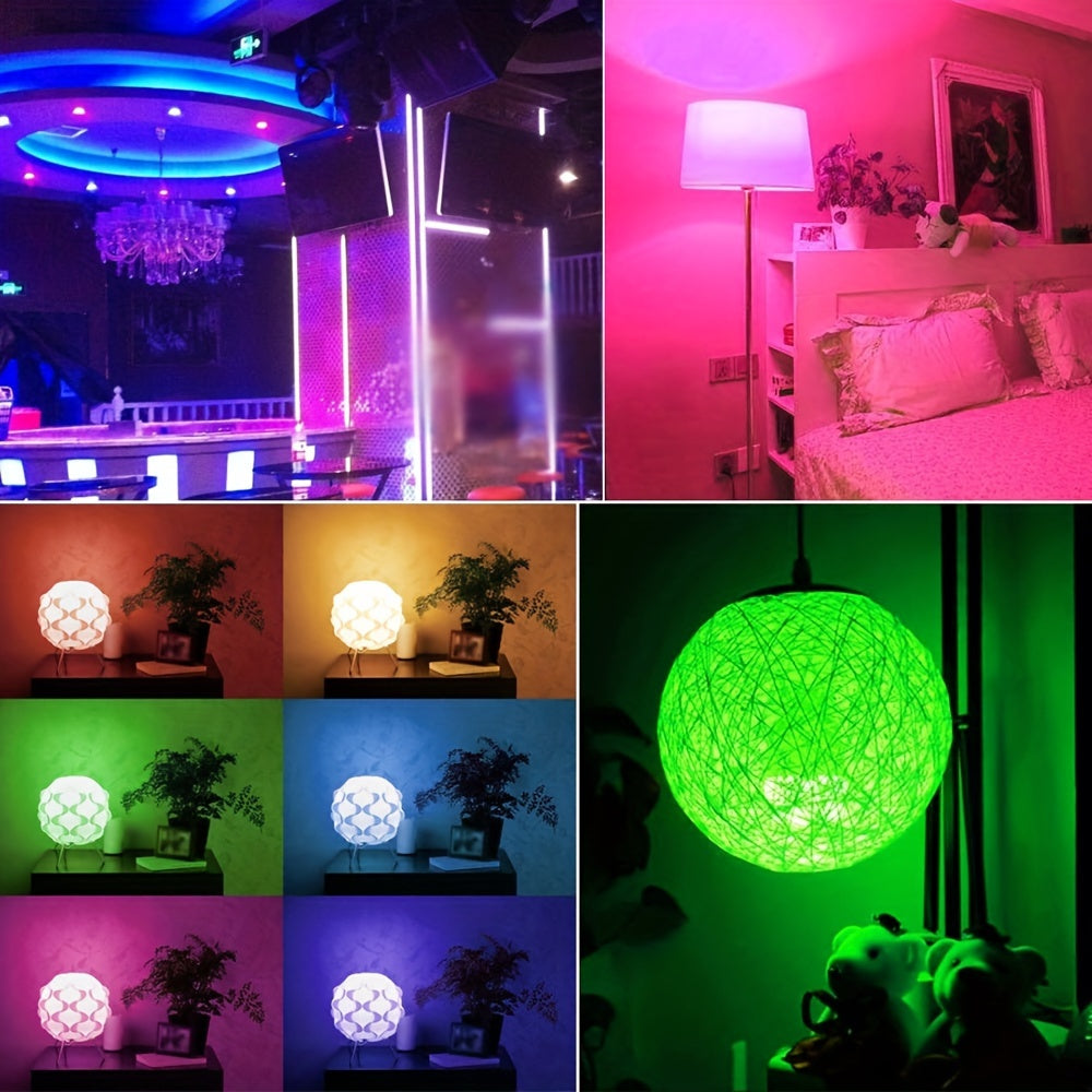 LCUTML Smart LED Bulbs offer RGBW color changing, dimmable options, music sync, and app control for easy home installation. They are energy saving and come with a remote, suitable for a