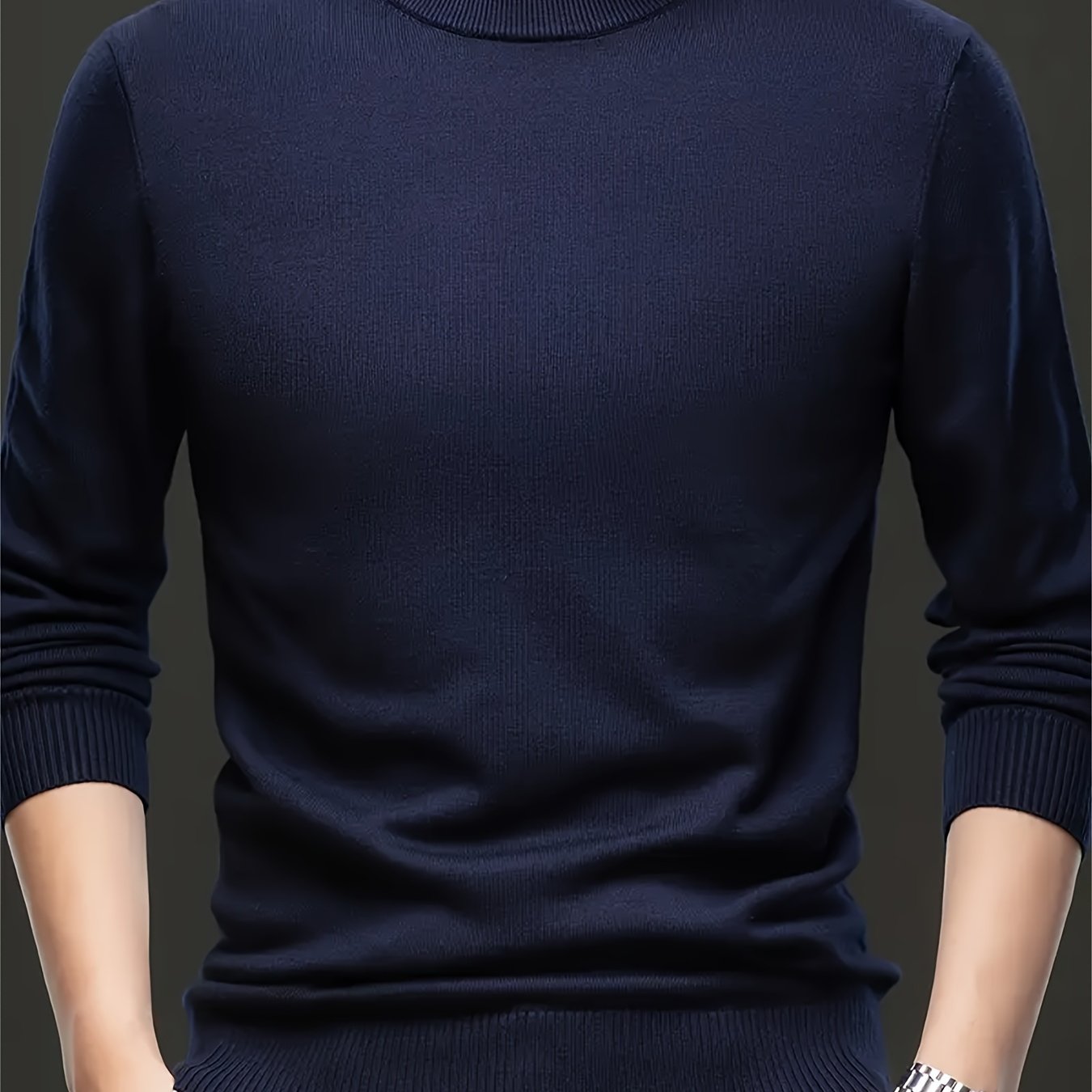 Men's plus size cashmere sweater with crew neck, perfect for fall and winter. Made with 100% cashmere, warm, soft, and high-stretch knit.