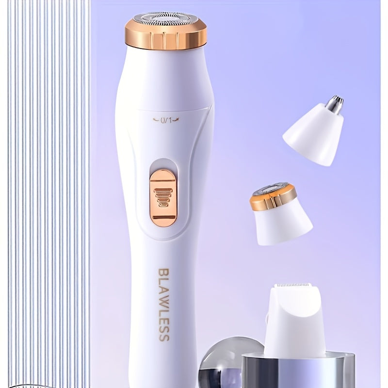 3-in-1 electric hair remote set for women, rechargeable face and nose hair cutter with USB, full body epilator. Great gifts for women.