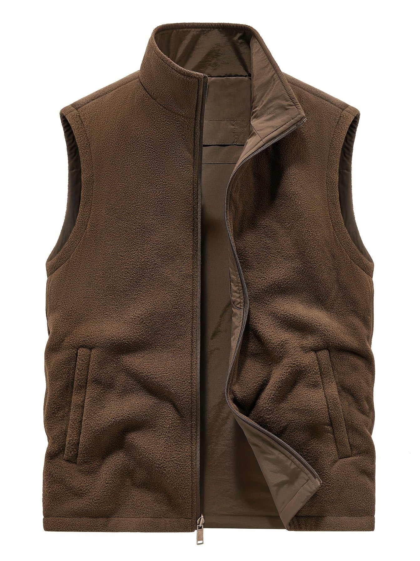 Men's Casual Zip Up Vest for Spring and Fall Outdoor Wear.