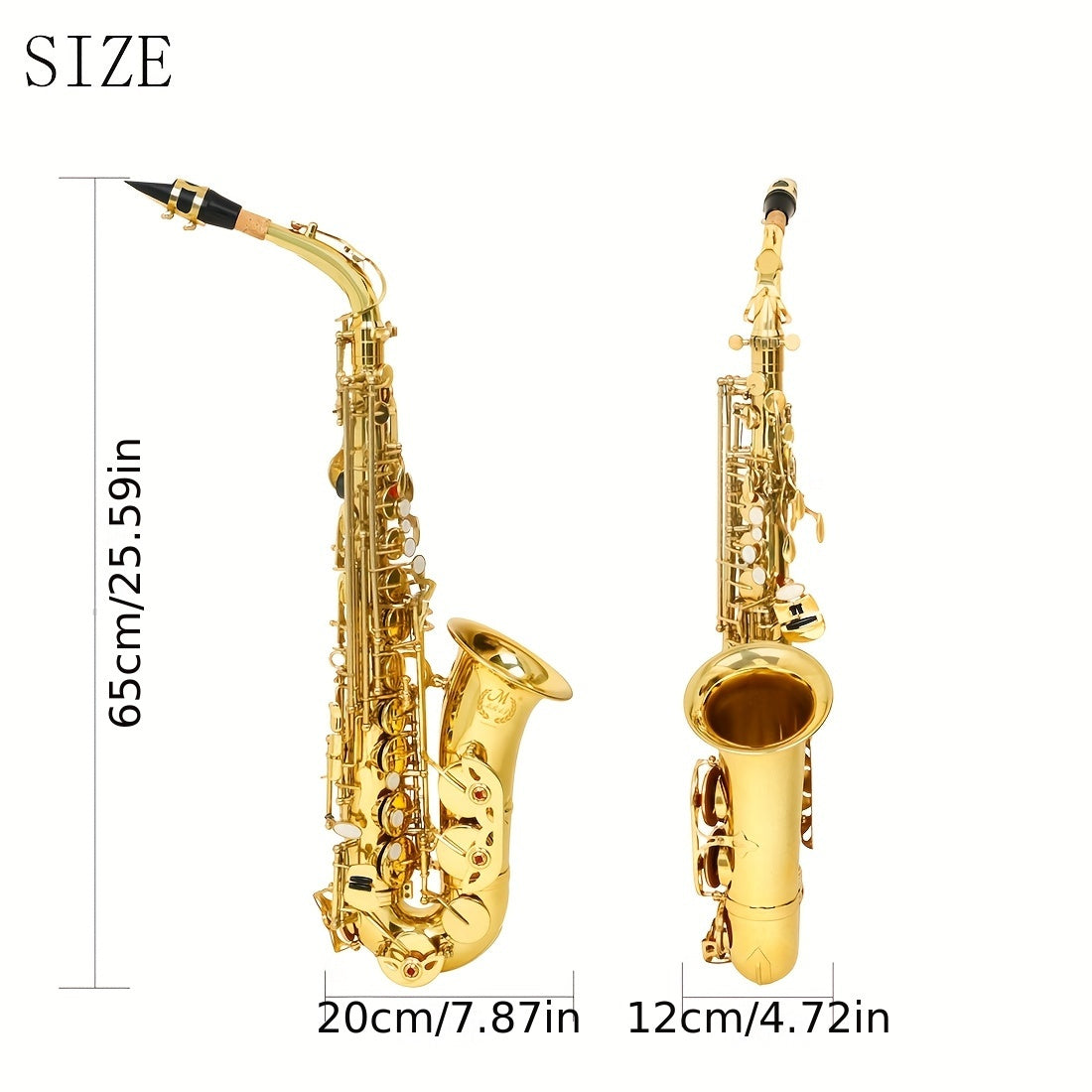 Professional MBAT Alto Saxophone in E Flat with brass body, engraved Keystone pattern, white shell key, and golden finish - includes MBAT case and accessories.