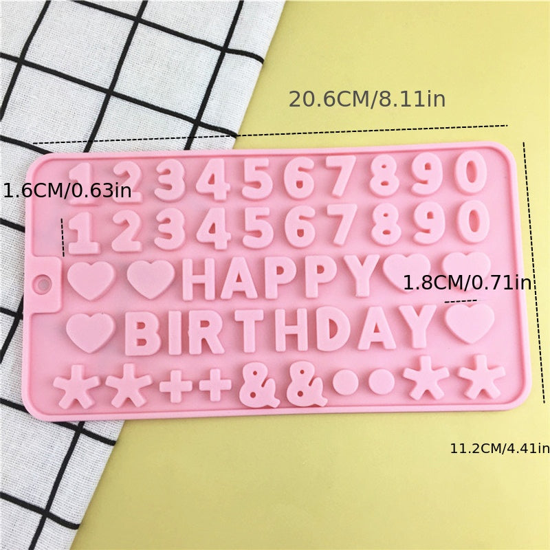 1 piece of Silicone Alphanumeric Chocolate Mold for Candy, Fondant, and Baking in 3D design - Featuring English Alphabet and Numbers - Essential Kitchen Tool for Making Sweets and Treats