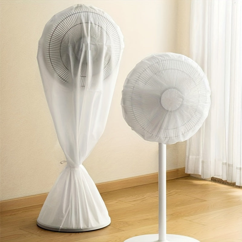 Protect your children with the Youngsters Safety Fan Cover - Prevent Pinching and Dust Build-Up, Suitable for Desktop and Wall Fans, Adds a Stylish Touch to Your Space, Made of Durable Polyester Mesh in White - Perfect for Both Home and Business Settings.