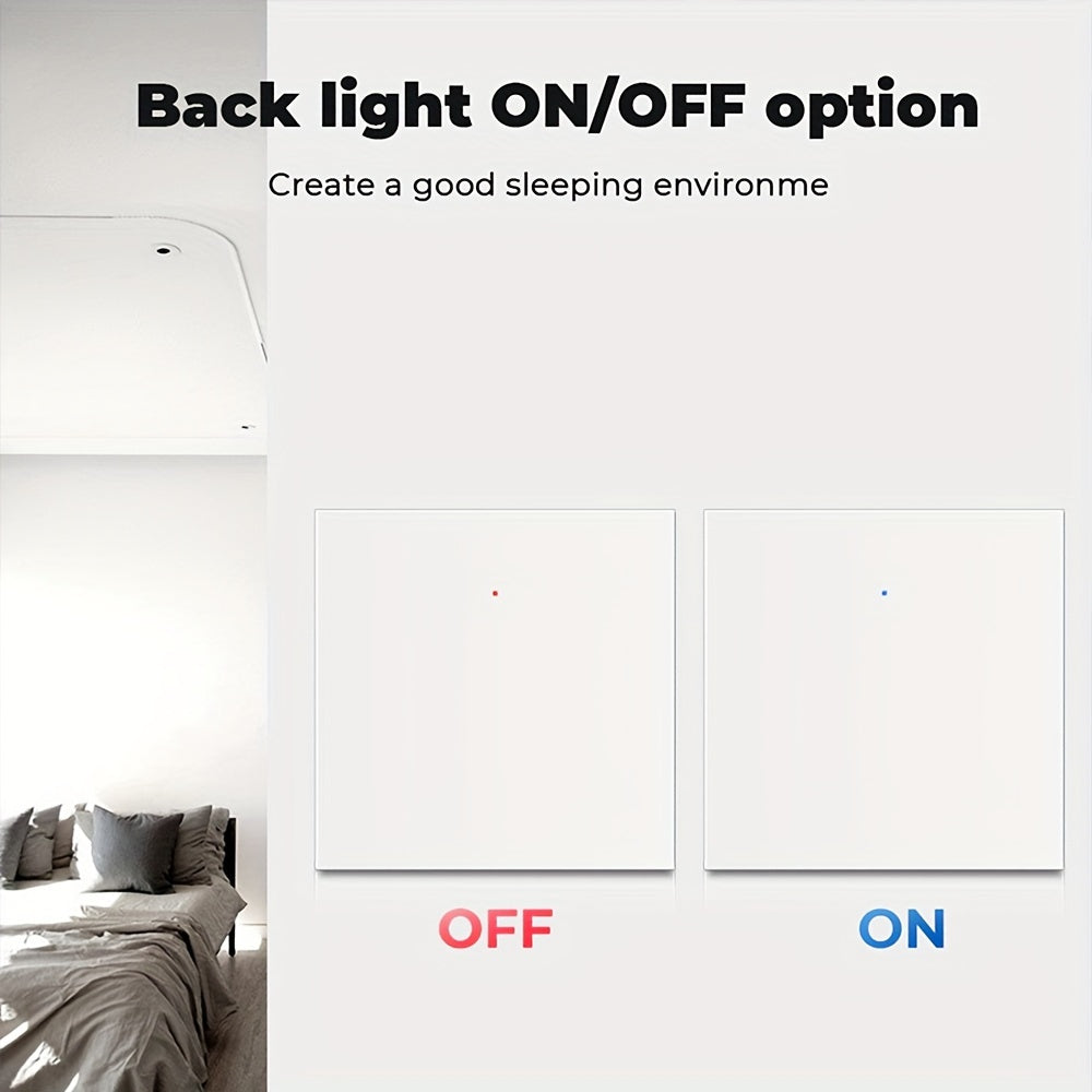 Chevolink Smart WiFi Wall Light Switch with voice control through Amazon Alexa & Google Assistant. Single pole button switch with wireless app control using Tuya Smart Life. Works with