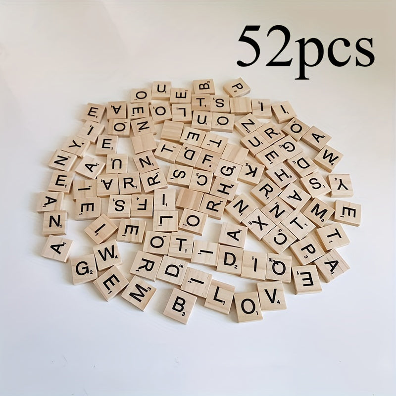 Premium Wooden Letter Tiles Set: 52/100/200 Pieces for Crafting, Coasters, and Word Games