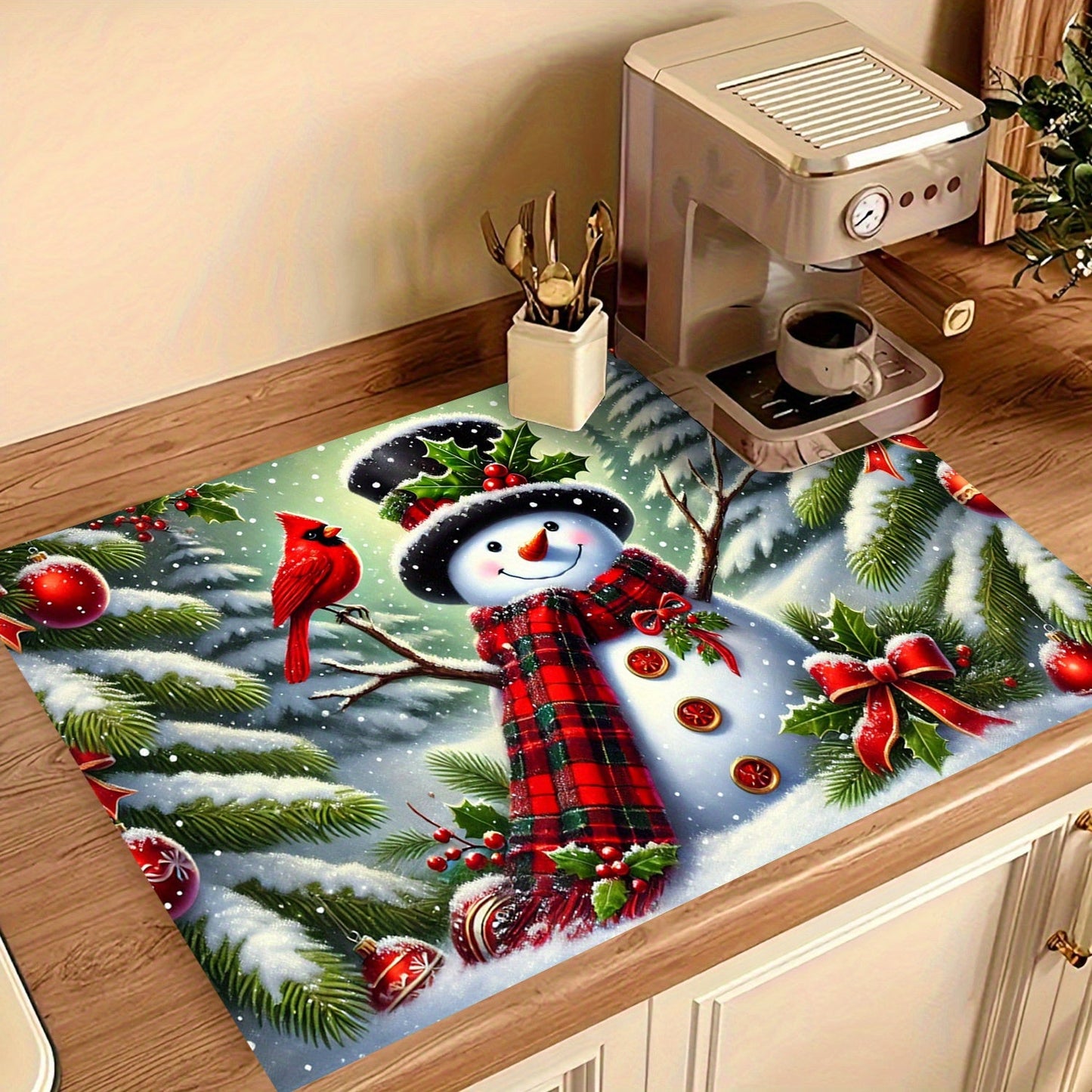 Protect your electric stove, cooktop, washer, dryer, or ironing mat with this festive Christmas snowman anti-slip stove top protector. This waterproof, scratch-preventing, and heat-resistant cover is easy to clean and requires no electricity.