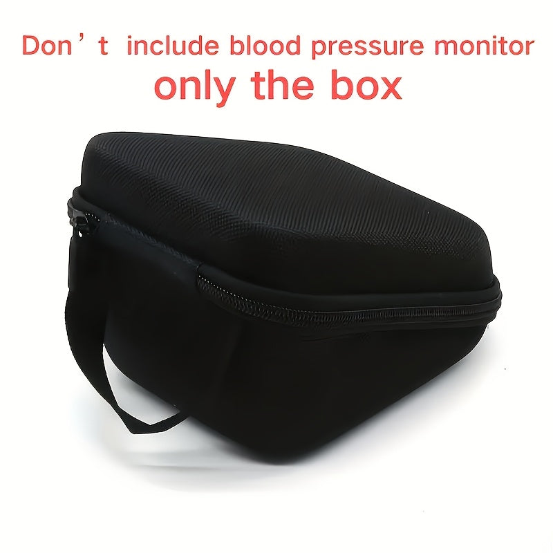 Portable blood pressure monitor case with strap for home use, organizing cuffs and digital devices.