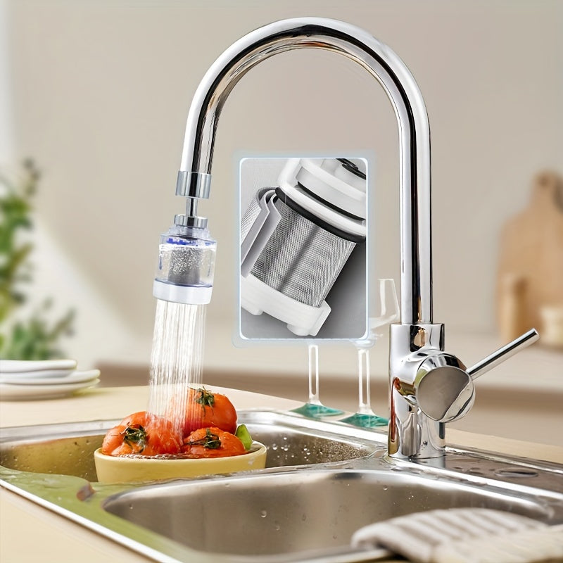 Stainless steel mesh filter faucet with large angle, made with ABS main material. The filter screen is crafted from 316 stainless steel, making it easy to clean and reusable.