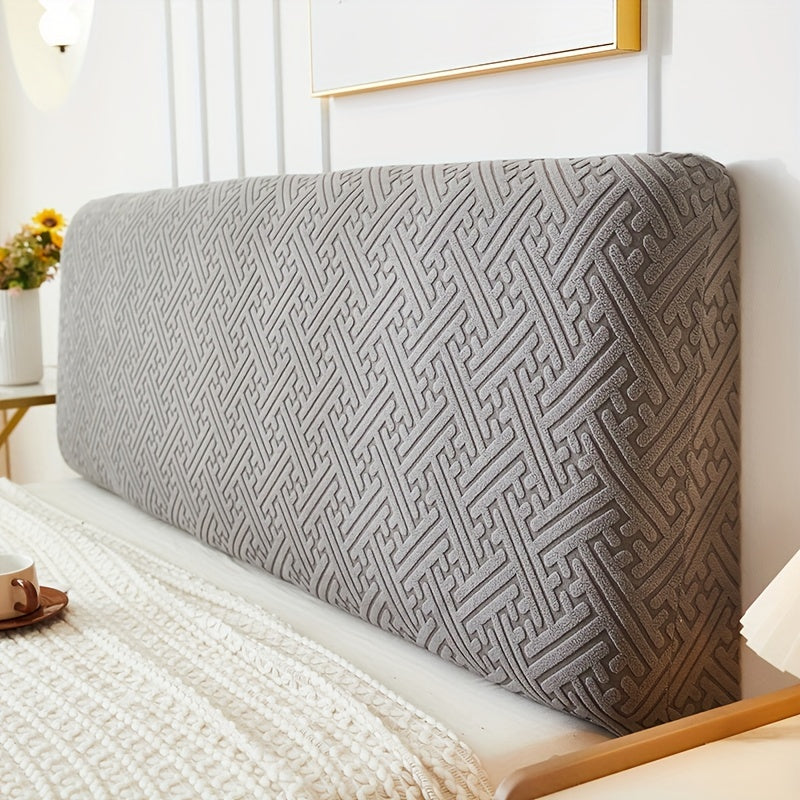 Velvet headboard slipcover protects bedroom furniture from dust and adds simple elegance to home decor.