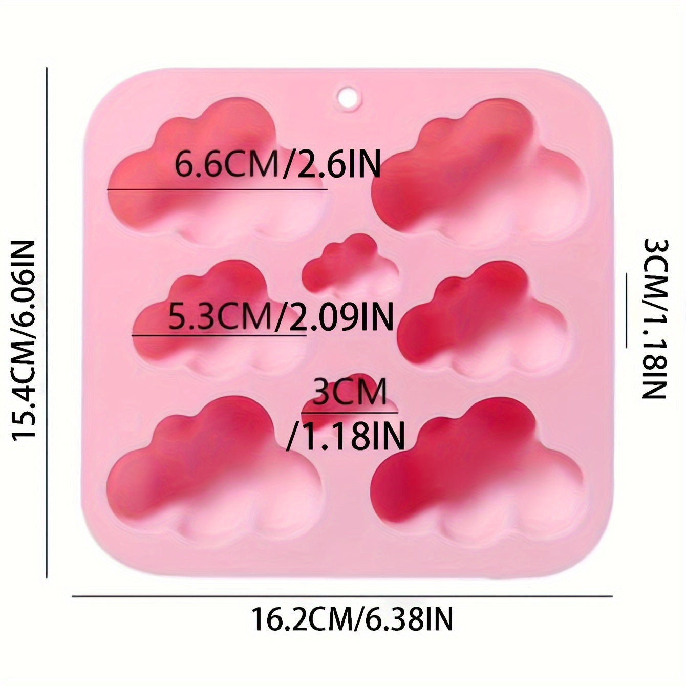 Cloud-Shaped Silicone Mold with 8 Cavities for Candles and Desserts - Perfect for Weddings! Flexible and Easy Release for Jello, Pudding, Chocolate, and Resin Crafts - Multi-Size Oblong Mold Set