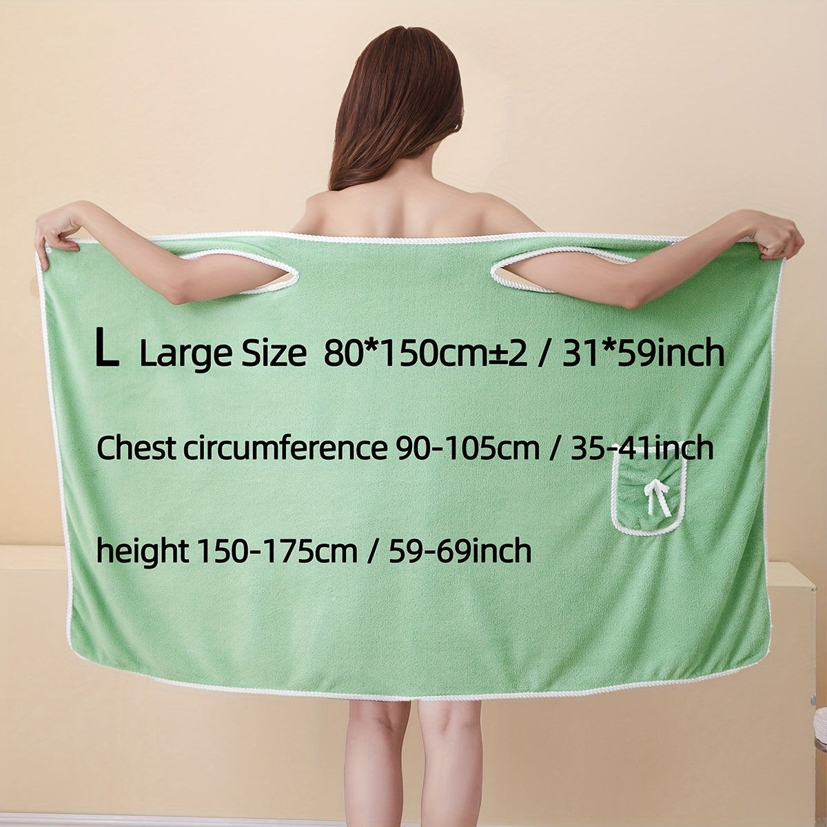 1pc Women's Wearable Bath Towel with Pocket, Comfortable & Absorbent, Versatile & Adjustable, Bathroom and Home Essentials