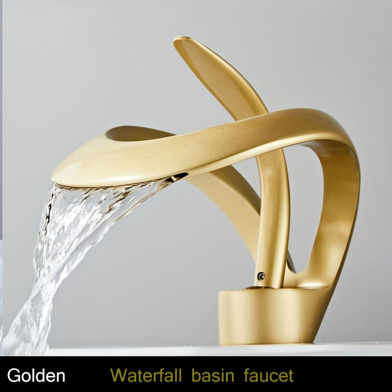 Luxury hot and cold basin faucet with hollow design, ceramic valve core and single handle. Ramadan home essential bathroom accessory.