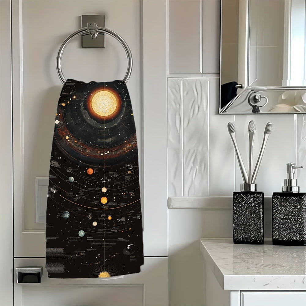 Set of 2 Ultra Soft Kitchen Towels featuring Space Universe Infographics Big Bang Design, Highly Absorbent Dish Hand Towels perfect for Holiday Decor, Machine Washable, Measures 16x24 Inches - SKU: 2KYSYS1225288