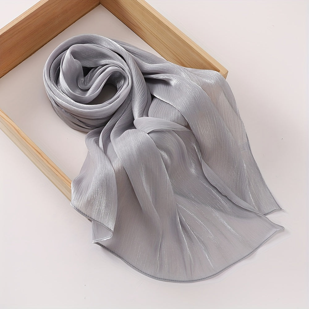 Pleated crinkled design hijab with glitter chiffon for elegant Muslim headwear.