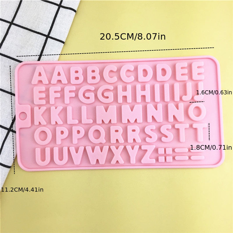 1 piece of Silicone Alphanumeric Chocolate Mold for Candy, Fondant, and Baking in 3D design - Featuring English Alphabet and Numbers - Essential Kitchen Tool for Making Sweets and Treats