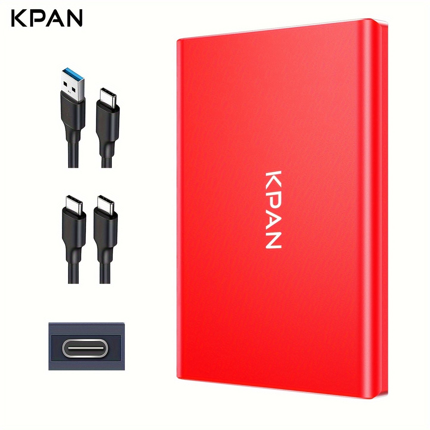 KPAN Portable USB 3.0 External Hard Drive for high-speed data transfer, large capacity (1TB/500GB/320GB), compatible with PCs, laptops, smartphones & more.