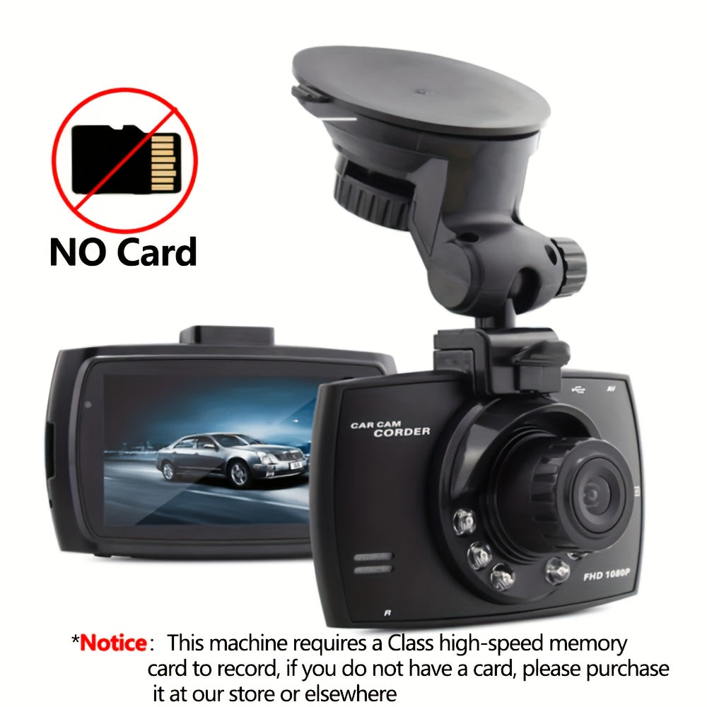 Compact HD dash cam with infrared night vision, loop recording, wide-angle lens, 6.1cm IPS screen, full HD 1080P, and suction cup mount, ideal for cars.