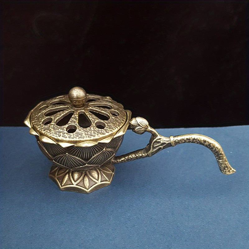 Small handheld Lotus Incense Burner for household decoration.