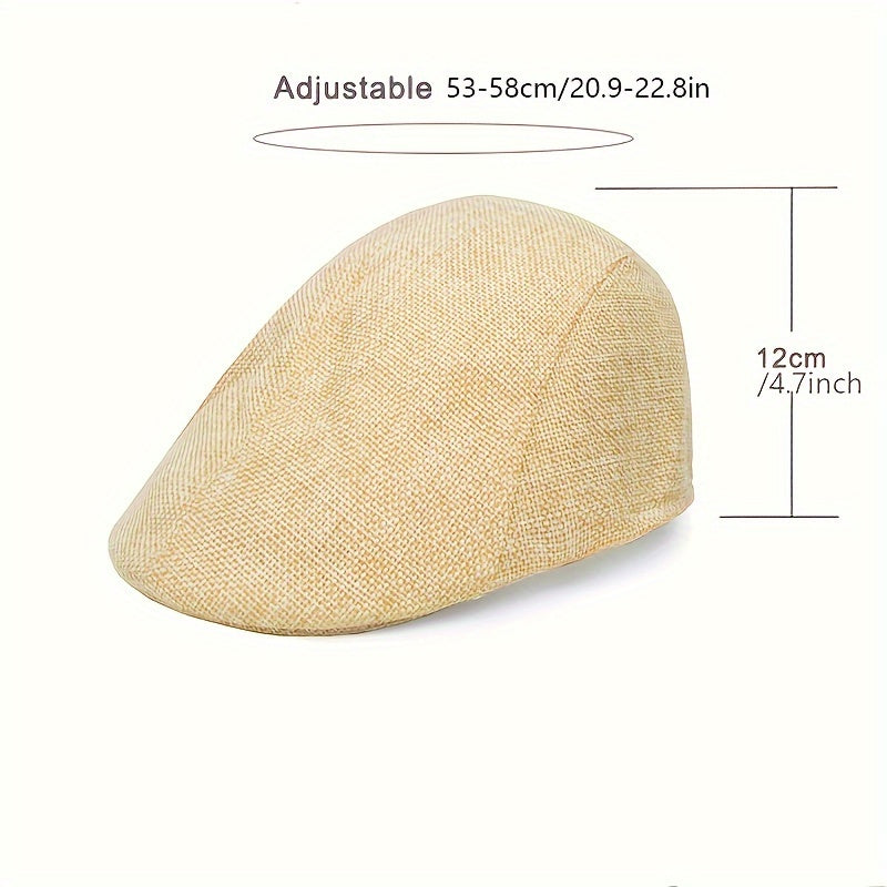 Stylish and Lightweight Cotton and Linen Beret Cap for Mature Adults, Perfect Gift Option