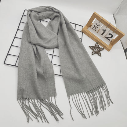 Men's Classic Winter Plaid Scarf with Tassel Edge - Stay Cozy and Stylish with this Soft Polyester Scarf, Perfect Fashion Accessory for Men with Woven Design