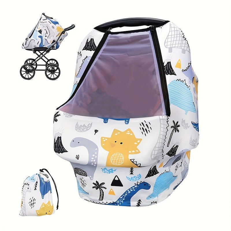 Car Seat Covers with Breathable Peep Window, Stretchy Nursing Covers for All Seasons, Perfect Shower Gifts, Breastfeeding Covers, Universally Fit