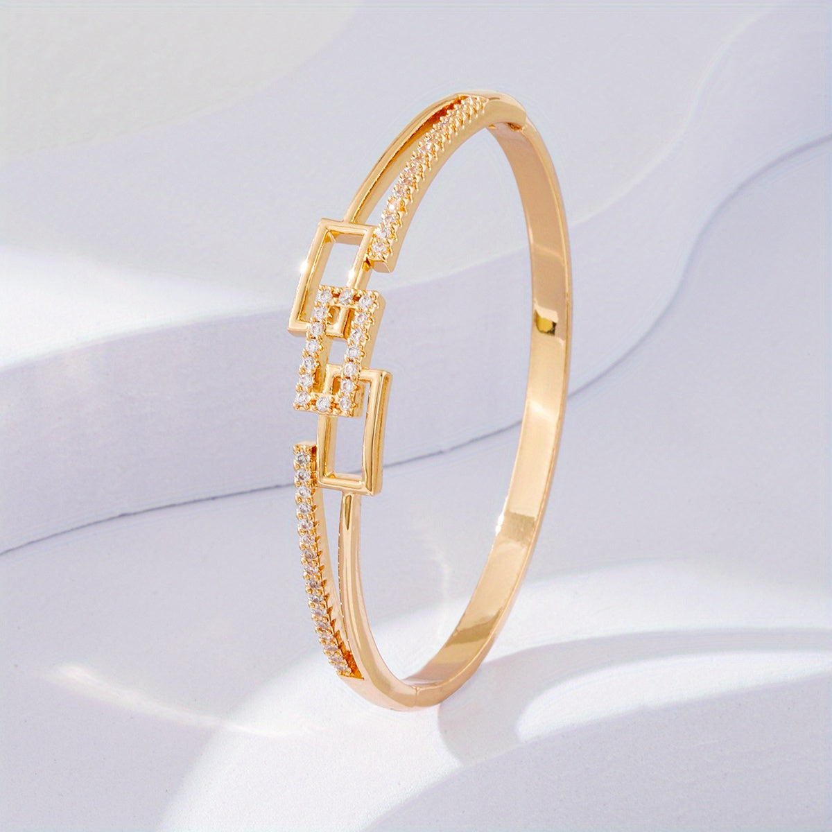 Elegant Zirconia Inlaid Bracelet Inspired by Korean Minimalism - Perfect Mother's Day Present