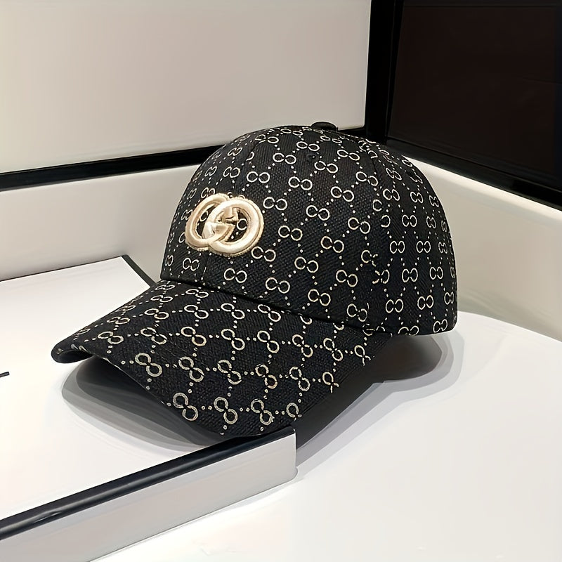 1 piece of fashionable print light luxury trendy baseball cap with a peaked cap design