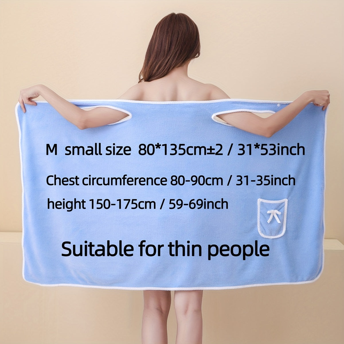 1pc Women's Wearable Bath Towel with Pocket, Comfortable & Absorbent, Versatile & Adjustable, Bathroom and Home Essentials