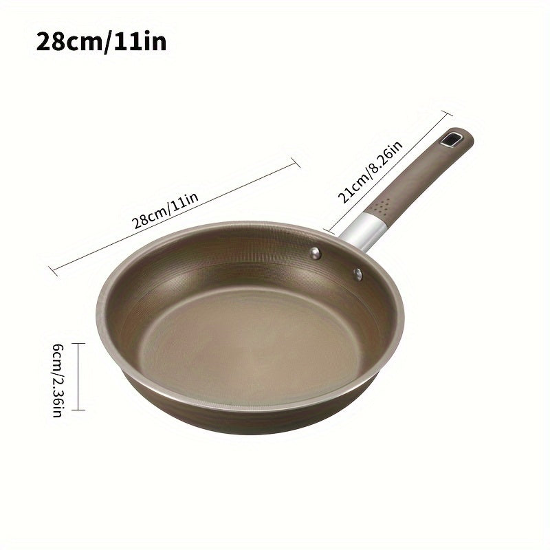 Stainless Steel Frying Pan and Wok Combo with Integrated Non-Stick Pot, 25.4cm and 27.94cm Multi-Functional Flat Bottom Pot for Cooking Steak and Eggs