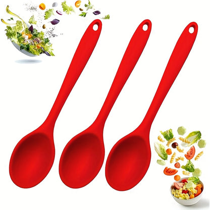 Silicone spoon set in 2 or 4 pieces for better mixing while cooking, stirring salads, and soups.