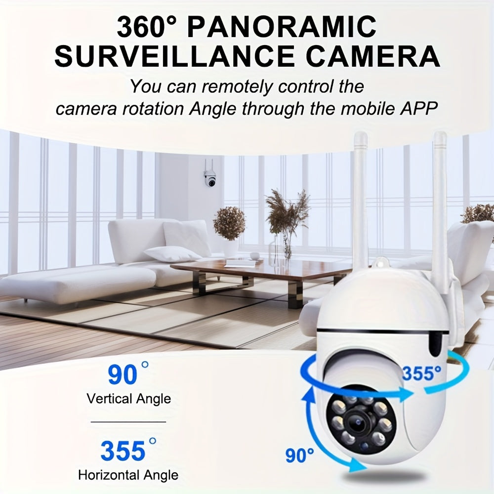 The WJG 2MP HD WiFi Security Camera offers full-color night vision, two-way audio, motion detection, and smartphone compatibility. Powered by USB, this camera has no battery and includes video & application features. It is perfect for home safety & pet