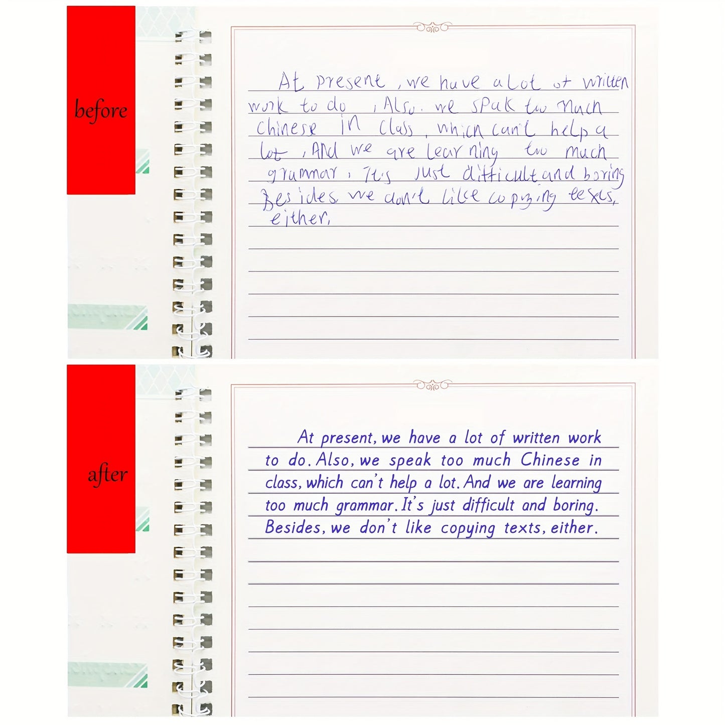 English Handwriting Practice Set with Writing Tools and Reusable Calligraphy Alphabet Book.