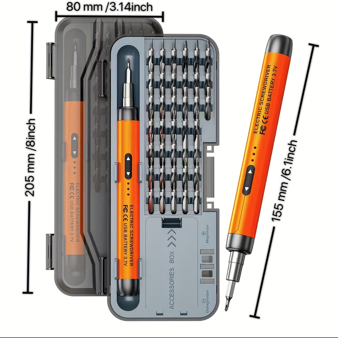 Portable electric screwdriver set with high torque, rechargeable, durable, and quiet operation for home use, includes 46-in-1 multifunctional tool kit.