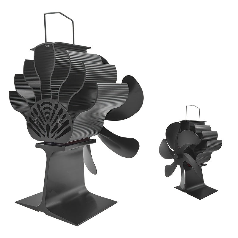 The EcoPulse Aluminum 6-Blade Wood Burning Stove Fan is a portable exhaust fan perfect for indoor/outdoor use, fireplace and camping. This air circulation accessory is powered without electricity and comes with multiple components for easy assembly.