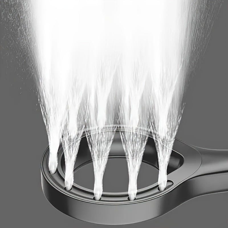 Supercharged handheld shower head, no electricity needed, increased water pressure, comfortable bathing.