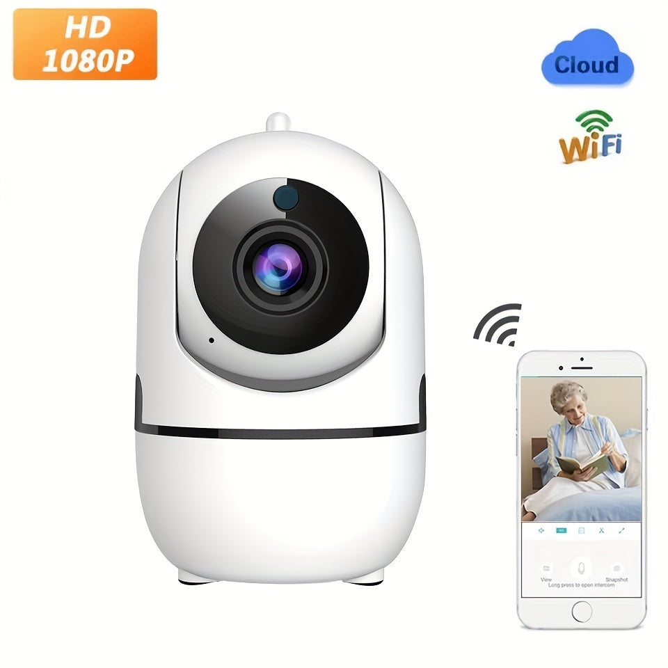 Stay Safe Inside with our Indoor Safety Smart Camera! This 1080P Wireless Camera uses 2.4G WiFi for easy home monitoring of your pets. Features include Motion Detection & Tracking, Night Vision, and 2 Way Audio. Perfect for watching over your dogs or