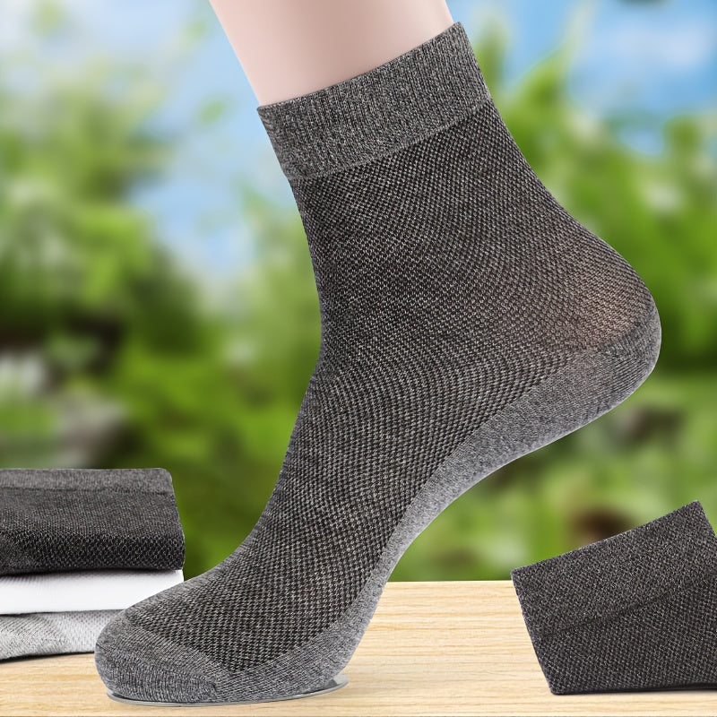 3 pairs of men's low cut cotton blend socks, anti odor & sweat absorption, perfect for summer and outdoor activities.