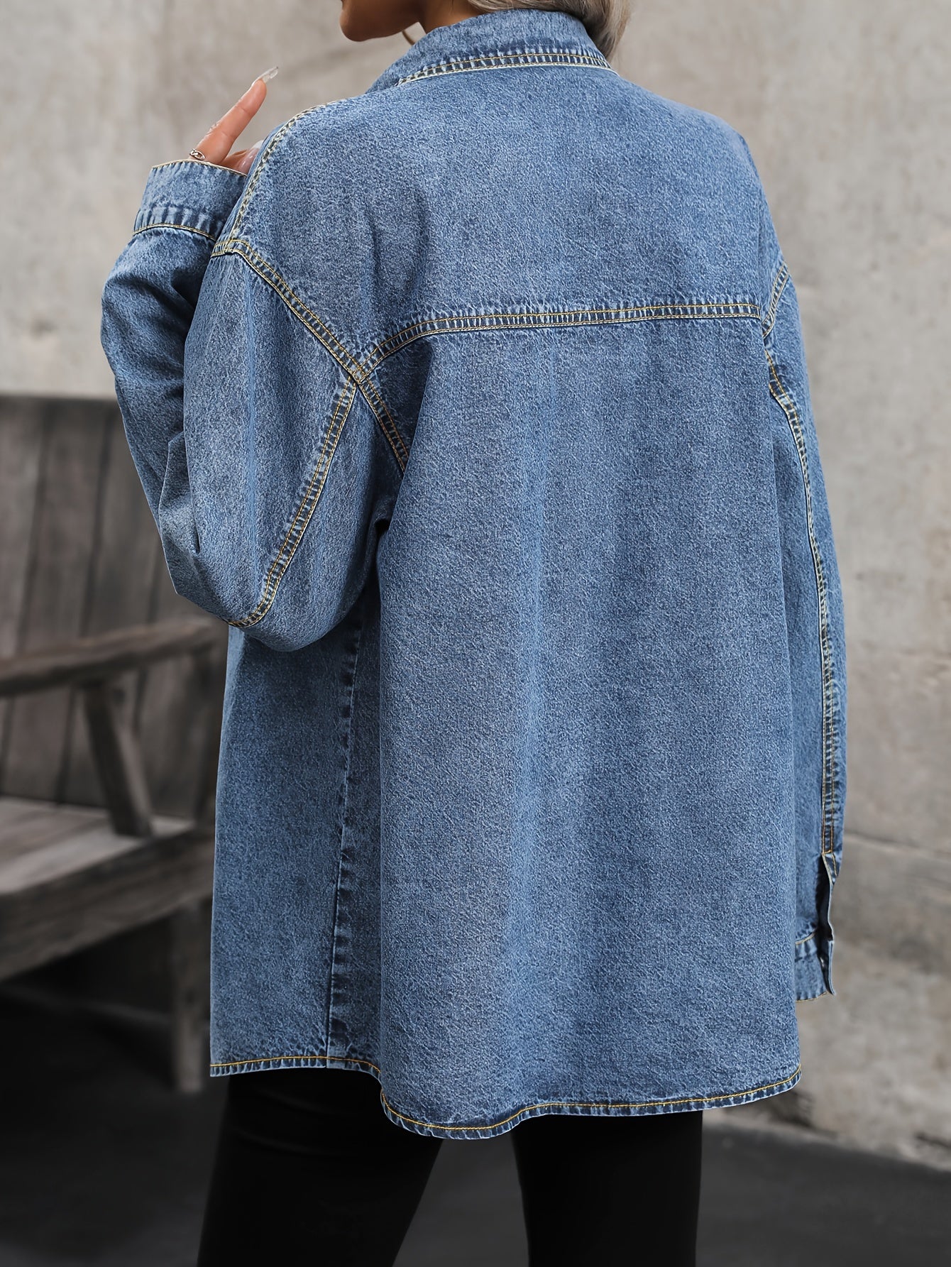 Women's denim shirt fashion top