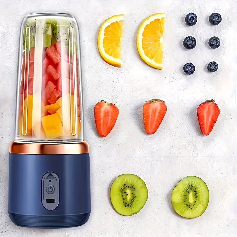 Portable Multifunctional Cordless Juicer with USB Charging, Two Cups, Sports Lid, Six Blades for Quick Juice Extraction. Enjoy Fresh and Exquisite Juice Anywhere - Perfect for Home, Kitchen, and Travel.