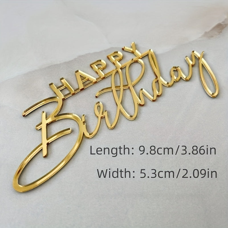 5pcs Classic Happy Birthday Acrylic Cake Topper for party and dessert table decoration and baking