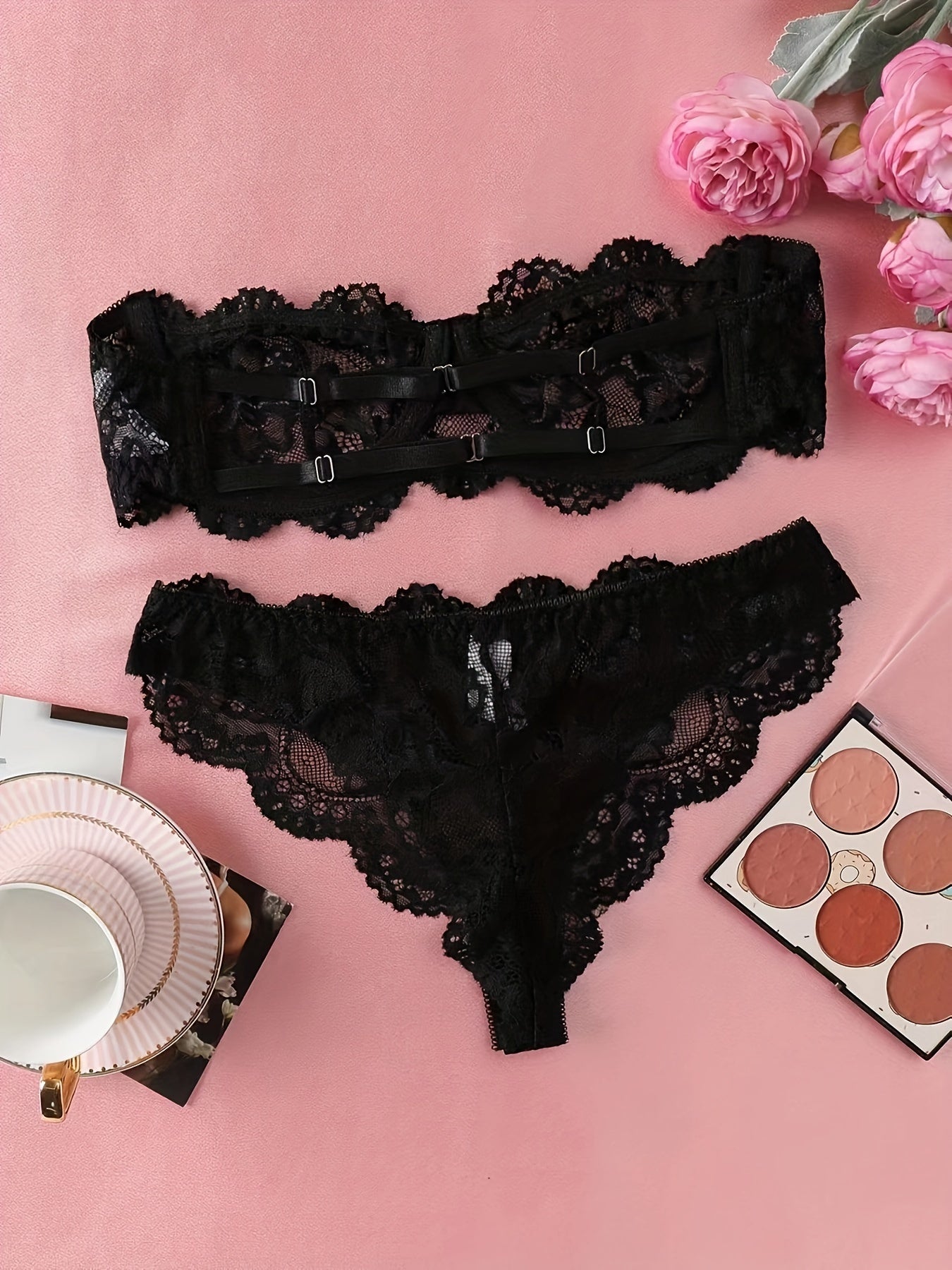 Lace lingerie set with a seductive design.