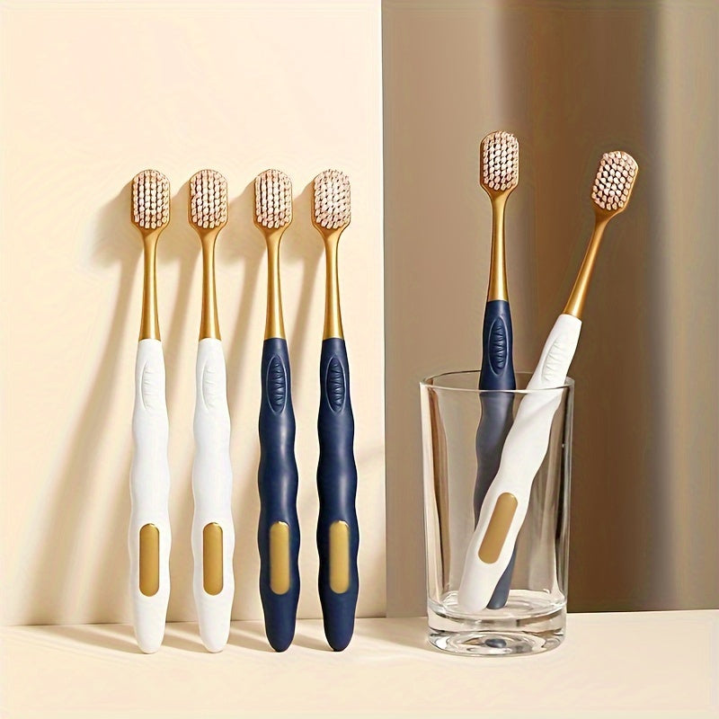 6-Pack of soft bristle toothbrushes for adults promotes gum health and removes plaque effectively.