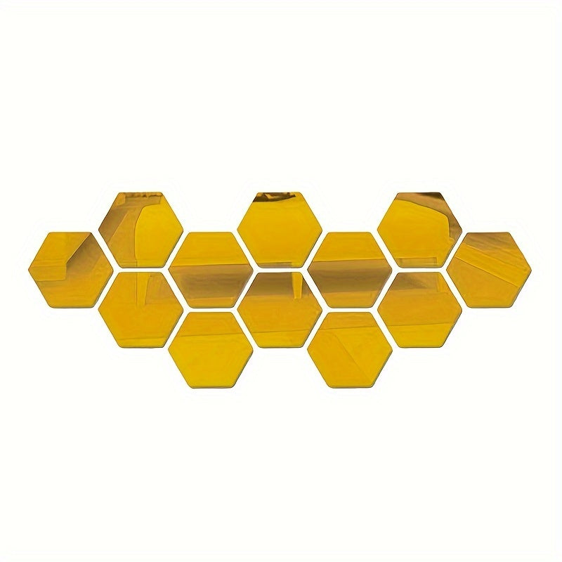 50 hexagonal mirror wall stickers for bathrooms, bedrooms, dorms, offices, and gyms.