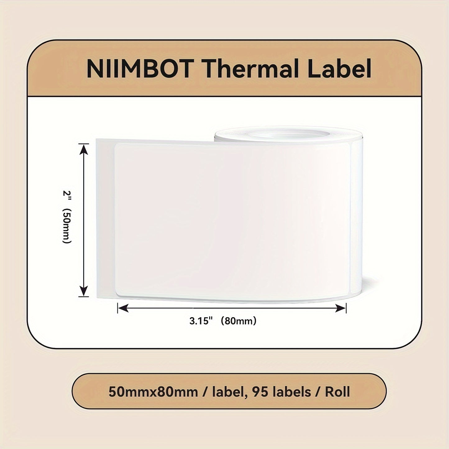 1pc original Niimbot label paper compatible with B21/B3S/B1/B203 label printer, self-adhesive waterproof thermal paper in white and transparent for price labeling.