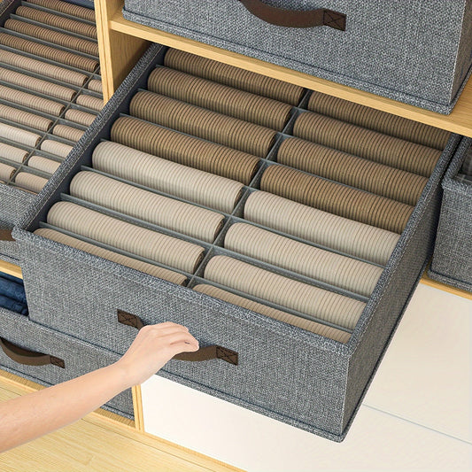 Get organized with the YOUFen Foldable Fabric Storage Box, featuring multiple compartments for sorting socks, underwear, shirts, and more. Perfect for closets, drawers, or under-bed storage. Keep your clothes tidy and easily accessible with this