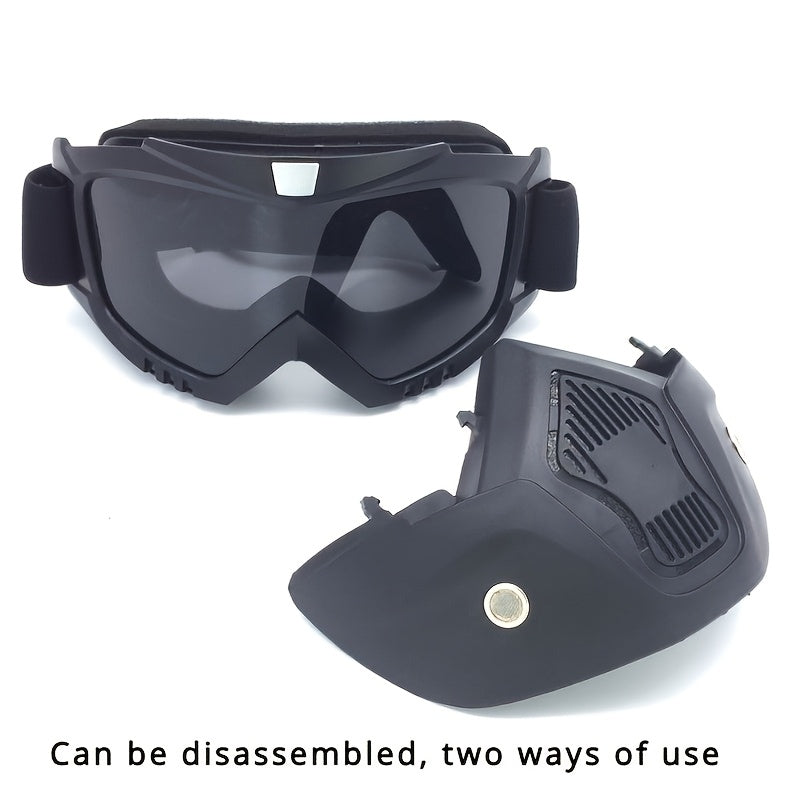 High-definition transparent face mask that is anti-fog, anti-sand, and windproof. Multi-functional and breathable for motorcycle riding, providing effective wind protection.