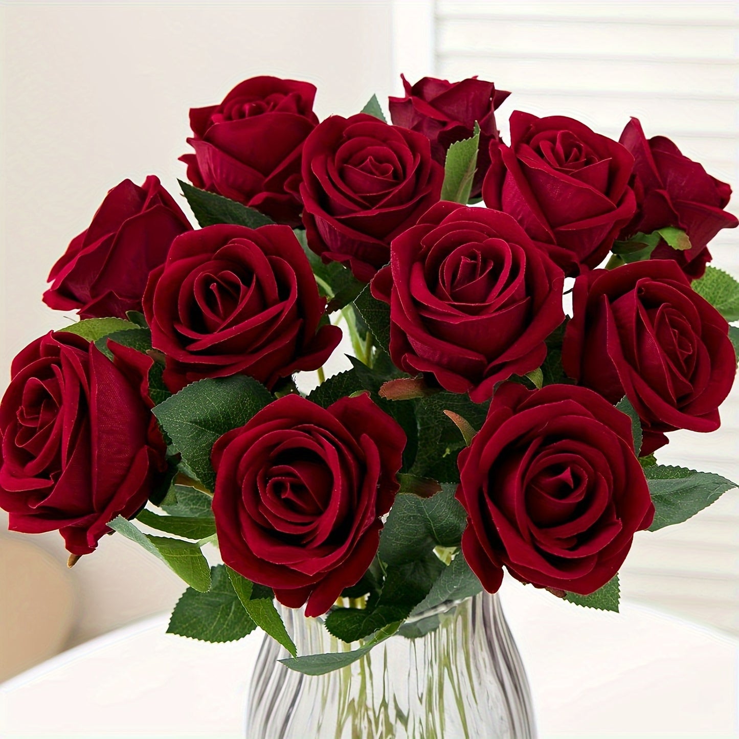 10 fake roses with stems for home, wedding, or office décor. Ideal for Valentine's Day, proposals, weddings, and aesthetic décor.