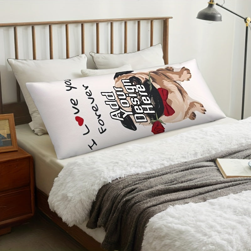 Personalized Dog Body Pillow: A Special Gift for Dog Lovers - Extra Long Pillowcase with Custom Photo and Design, Printed on Both Sides, Pillow Core Not Included, Size 20x54 inches