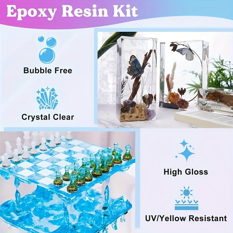 16.6oz & 10.4oz Clear Epoxy Resin Kit - Fast Cure, Heat Resistant for DIY Crafts, Jewelry, Wood Coating & Art - Easy 1:1 Ratio, Non-Toxic