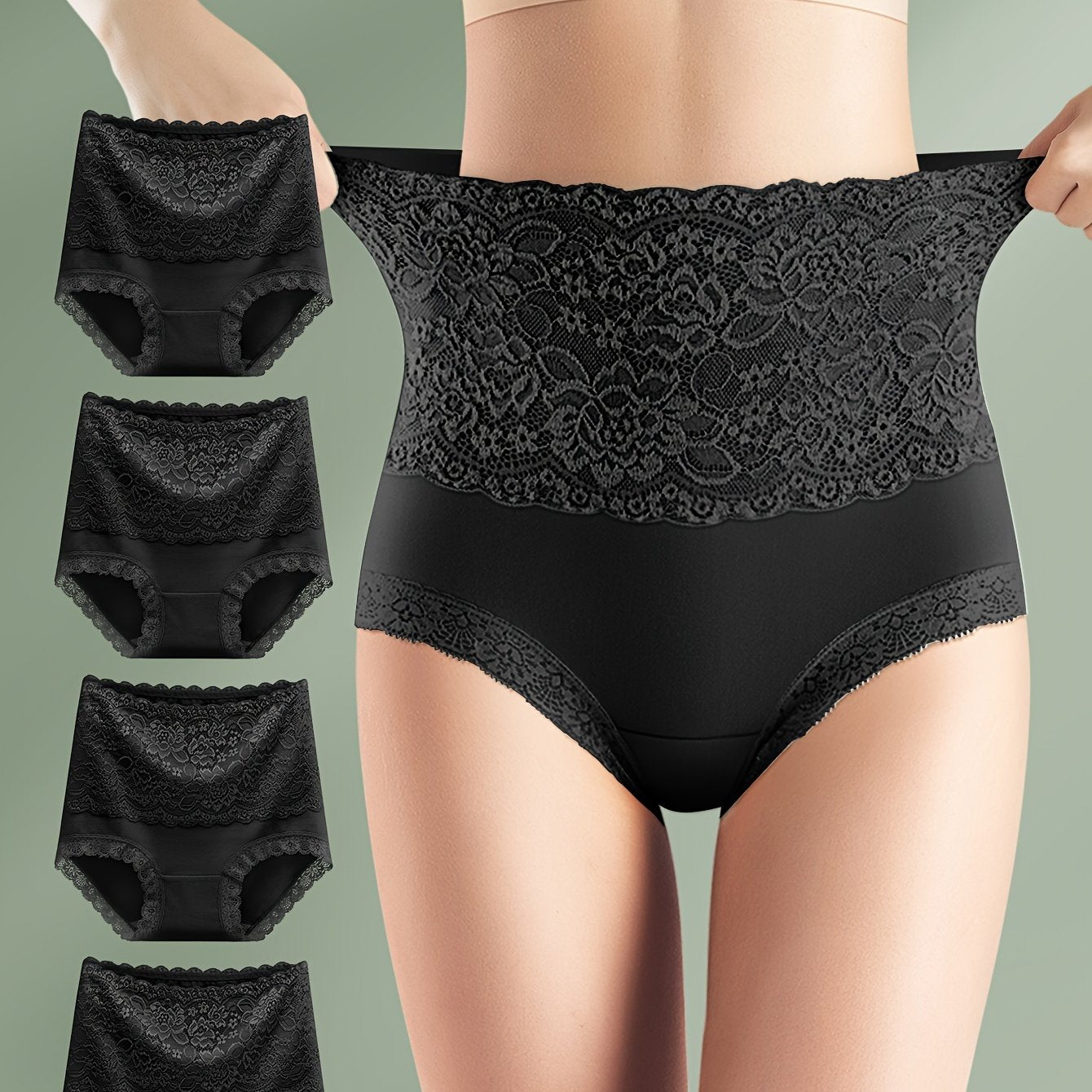 Floral print high waist briefs, seamless and comfy, perfect for women's lingerie.